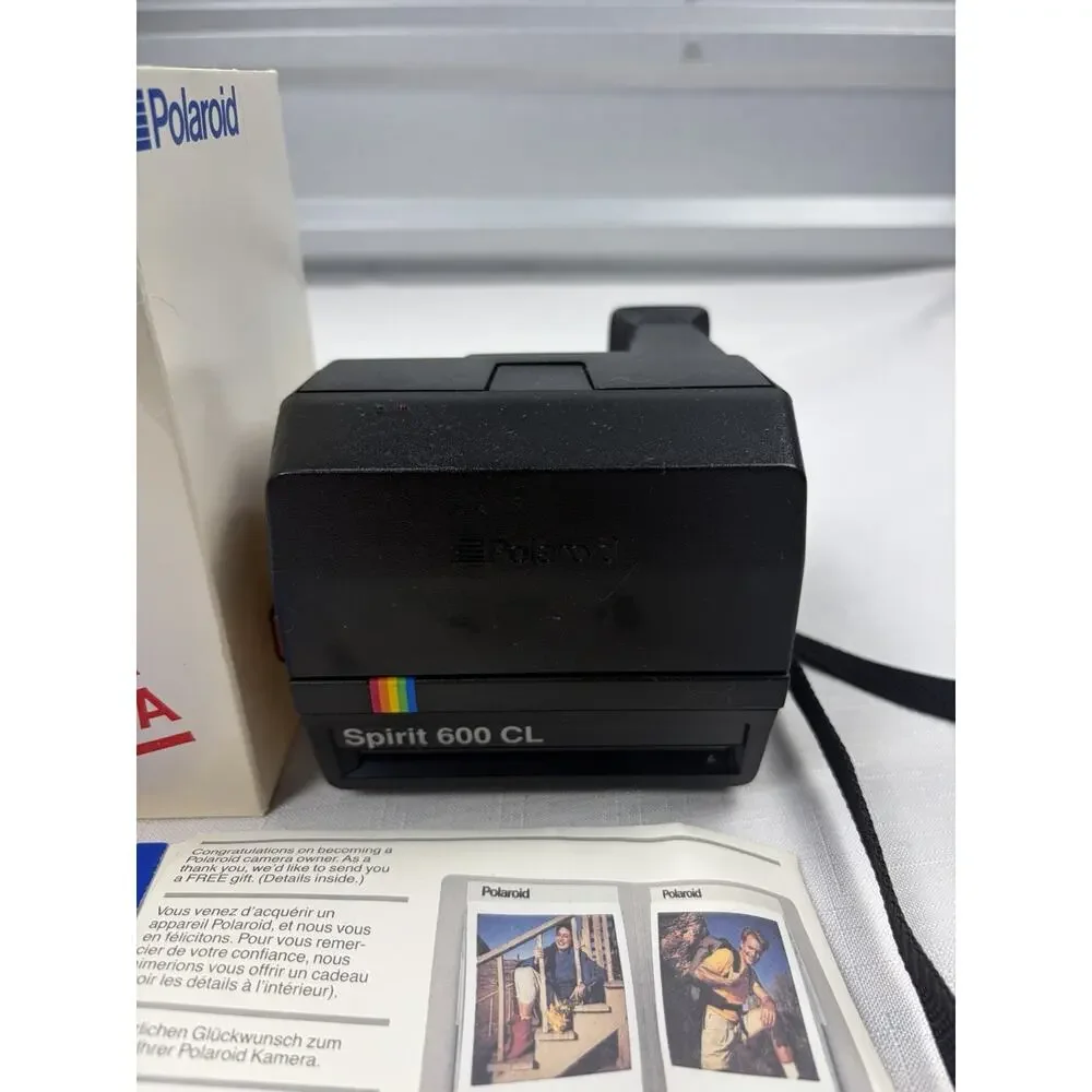 Vintage Polaroid Spirit 600 Land Camera Black USA Made Untested Great Condition